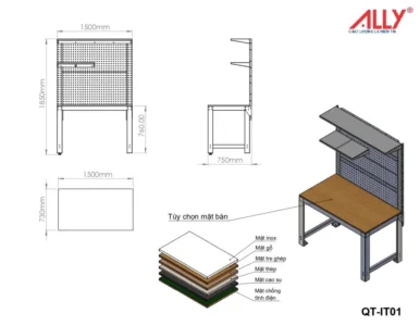 Lap-rap-QT-iT01-1028x800 Bàn thao tác lắp ráp điện tử ALLY QT-IT01