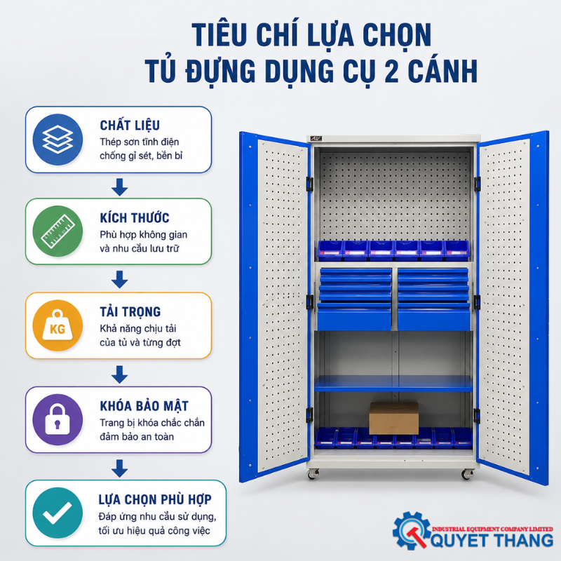 Tiêu chí lựa chọn tủ đựng dụng cụ 2 cánh