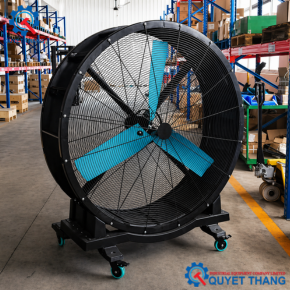 Quạt công nghiệp di động RLBF06M-1.5-3 cánh xanh 1.5m lưu lượng gió lớn dùng cho nhà xưởng kho hàng