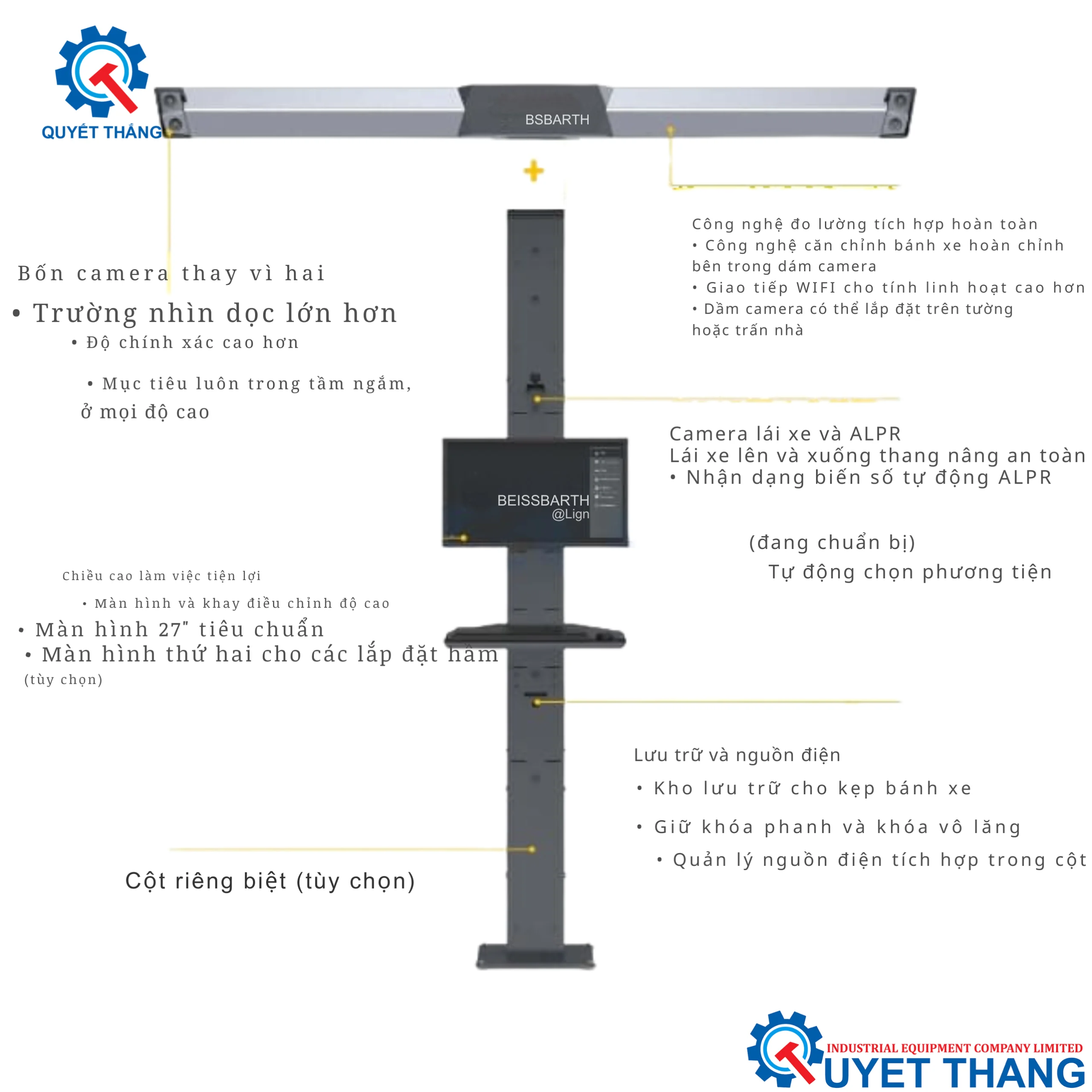 Máy cân chỉnh góc lái công nghệ 3D JWA757DS - Ảnh 4