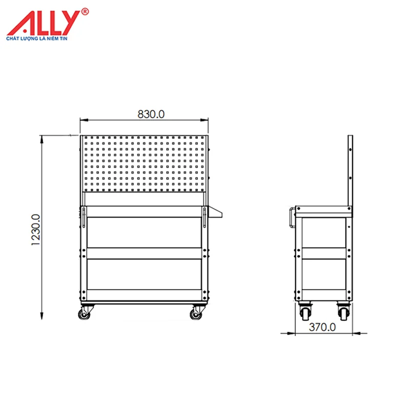 Xe đẩy đồ nghề 3 ngăn ALLY QT-D03Q-1230 - Ảnh 3