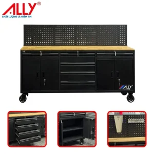 Alternative view of Bộ 3 tủ dụng cụ mặt gỗ có bảng treo ALLY QT-HT189