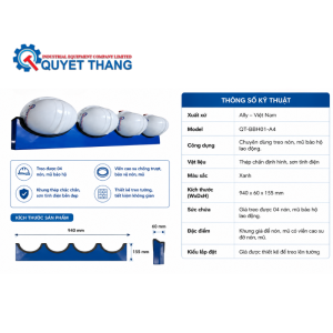 Alternative view of Giá treo nón bảo hộ lao động 8 cái ALLY QT-BBH01-A8