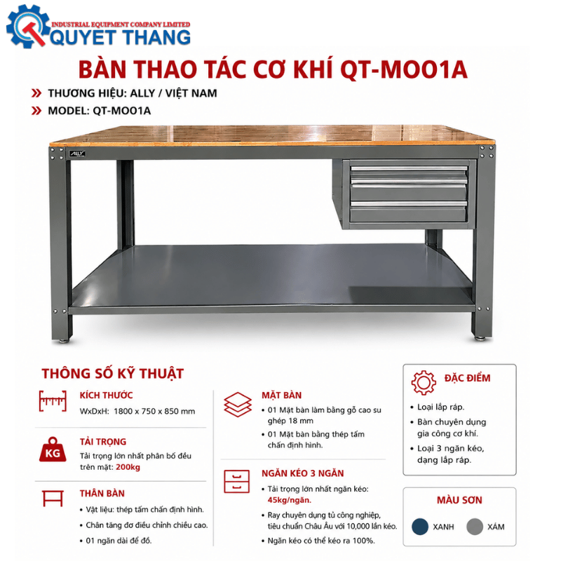 TS_Bàn thao tác cơ khí ALLY QT-MO01A