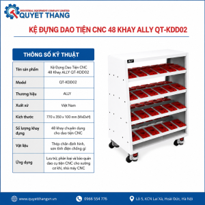Thông số kỹ thuật Kệ Đựng Dao Tiện CNC 48 Khay ALLY QT-KDD02