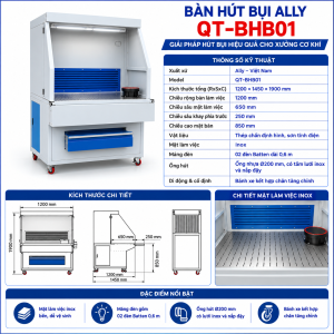 Thông số kĩ thuật của bàn hút bụi di động ALLY QT-BHB01