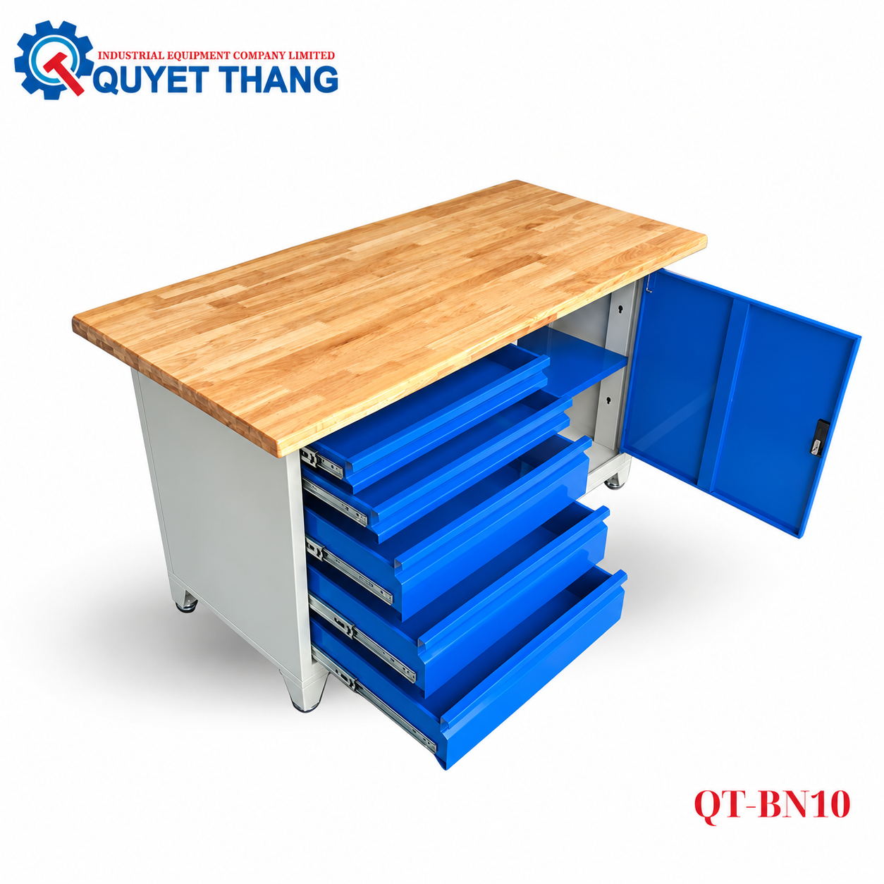 Bàn nguội cơ khí ALLY QT-BN10 là mẫu bàn làm việc công nghiệp chắc chắn