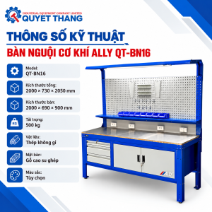 Thông số kỹ thuật bàn nguội cơ khí ALLY QT-BN16