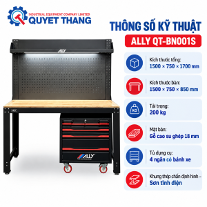 Thông số kỹ thuật bàn thao tác cơ khí ALLY QT-BN001S