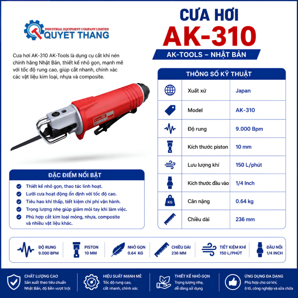 Thông số kĩ thuật của cưa hơi AK-310