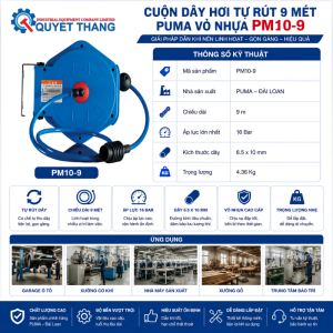 Alternative view of Cuộn dây hơi tự rút 9 mét Puma Vỏ Nhựa