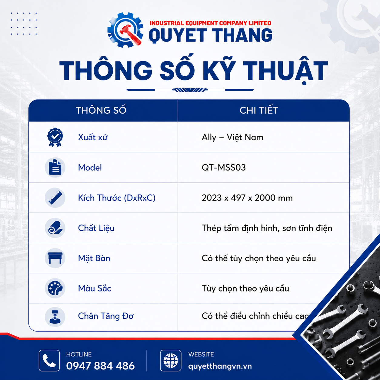 Hệ tủ dụng cụ QT-MSS03