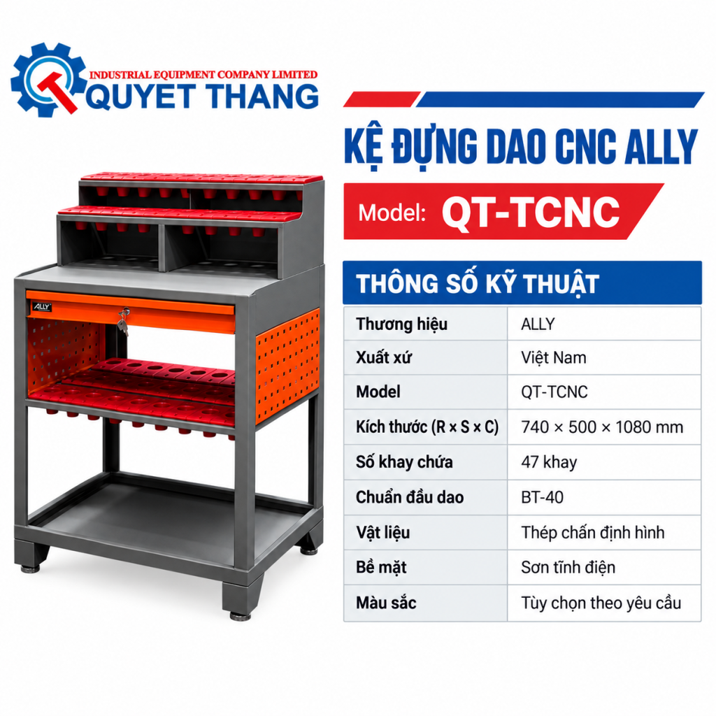 Thông số kỹ thuật kệ đựng dao CNC ALLY QT-TCNC