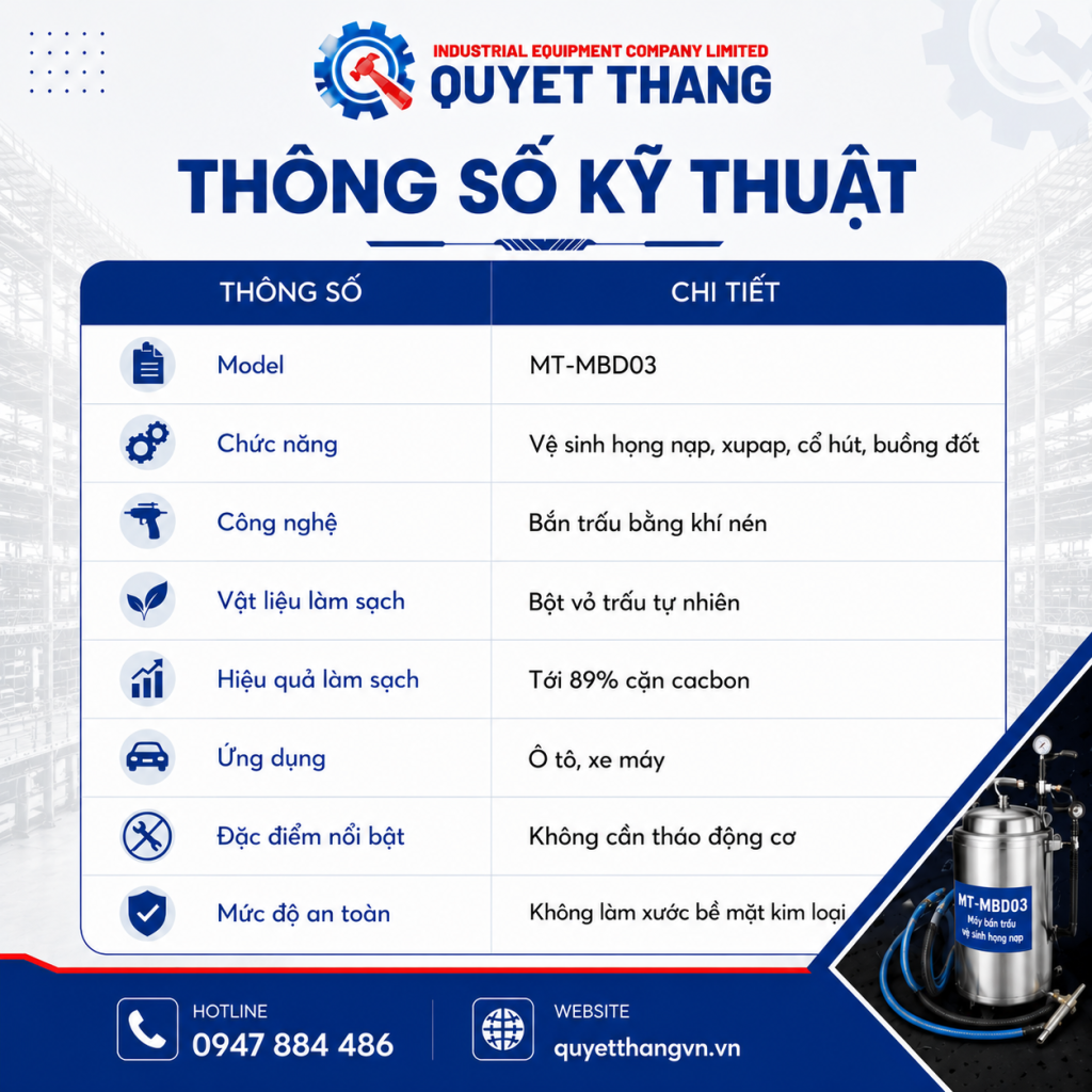 Thông số kỹ thuật máy bắn trấu MT-MBD03