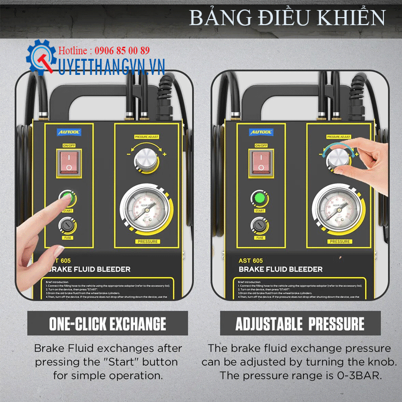 Máy Thay Dầu Phanh Ô Tô Tuần Hoàn Autool AST605 - Ảnh 3