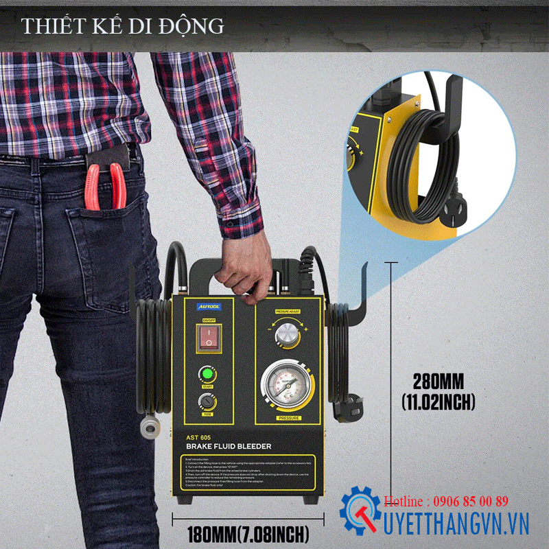 Máy Thay Dầu Phanh Ô Tô Tuần Hoàn Autool AST605 - Ảnh 6