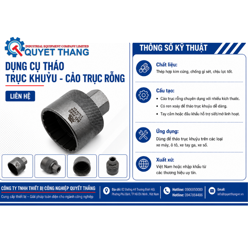 Dụng cụ tháo trục khuỷu- Cảo trục rỗng - Ảnh 2