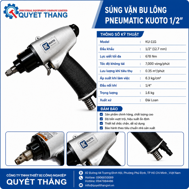 Máy Vặn Bulong 3/8'' OT-K3211A Kuoto - Ảnh 4