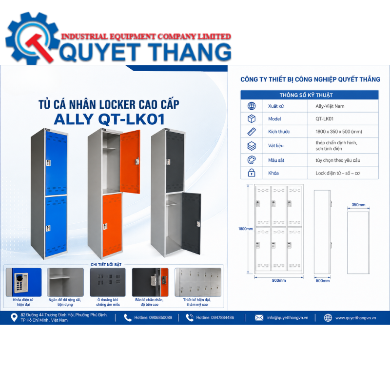 Tủ cá nhân locker cao cấp ALLY QT-LK01 - Ảnh 9