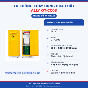 Thông số kỹ thuật Tủ chống cháy đựng hóa chất ALLY QT-CC03