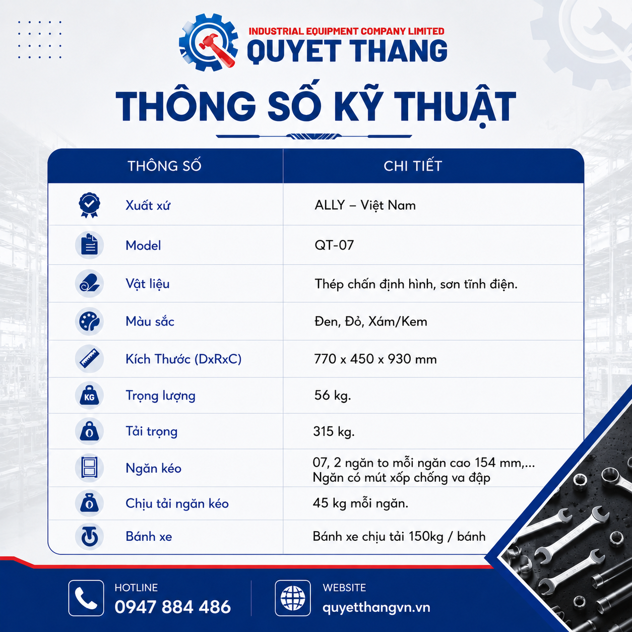 Tủ Đồ Nghề 7 Ngăn