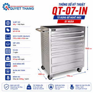 Thông số kỹ thuật tủ đồ nghề inox ALLY QT-07-IN