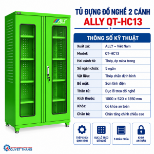 Thông số kỹ thuật của tủ đựng đồ nghề 2 cánh ALLY QT-HC13