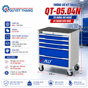 Thông số kỹ thuật tủ đựng đồ nghề 5 ngăn kéo ALLY QT-05.04N