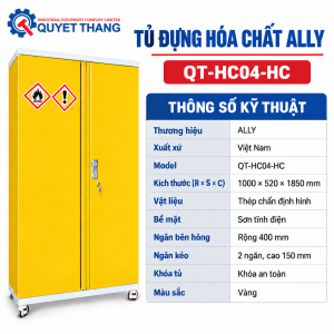 Thông số kỹ thuật tủ đựng hóa chất ALLY QT-HC04-HC