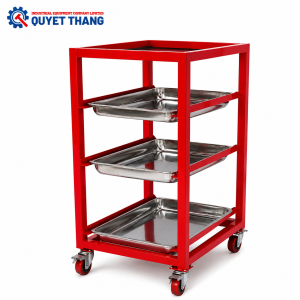 Xe đẩy dụng cụ 3 ngăn khay inox ALLY QT-D03NX