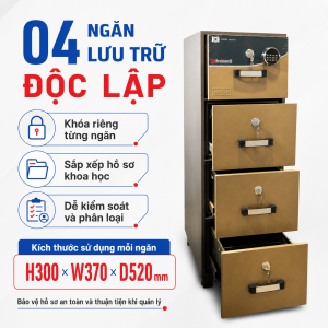 chay.jpg Bốn ngăn lưu trữ độc lập của tủ hồ sơ chống cháy Hàn Quốc